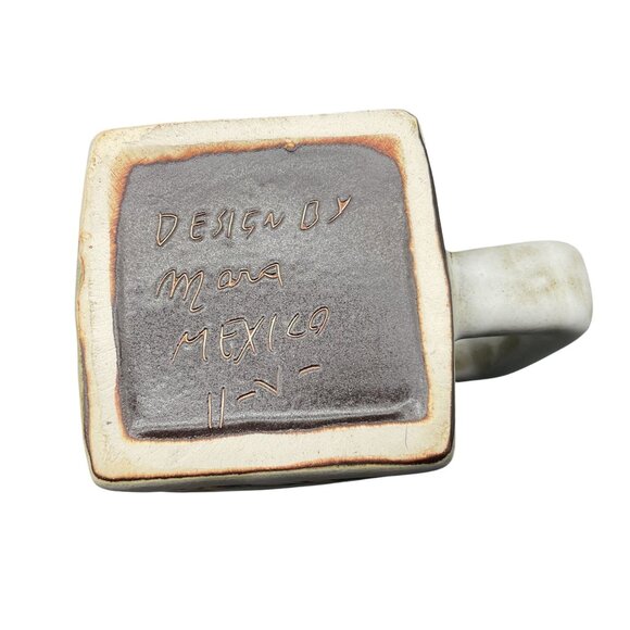 Cats Mara Mug Handmade Lead Free Stoneware Pottery Made in Mexico 4.5"H x 3"W - Picture 7 of 7